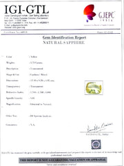 5.72/CT Natural Yellow Sapphire with Govt Lab Certificate